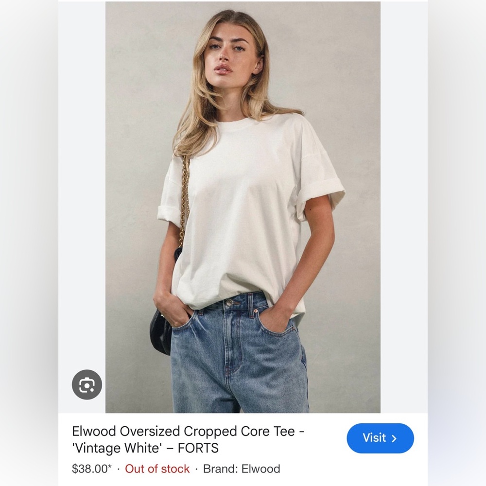 Elwood Oversized Cropped Core Tee - unisex